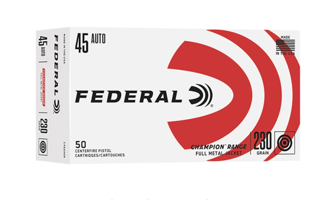 Federal 45 ACP Auto Ammo, 230 Grain, 10 Boxes, 500 Total Rounds