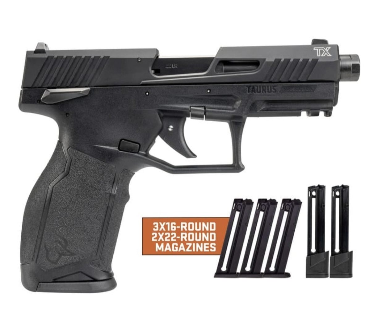 Taurus 1-2TX22141-5XMAG TX-22 G2 TX22 Threaded 5 Mags G2 FRT Compatible
