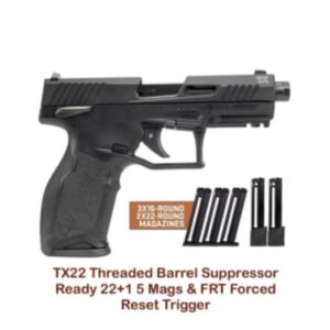 Taurus TX-22 G2 TX22 22LR 22 Threaded 22+1 5 Magazines & FRT Forced Reset Trigger Included
